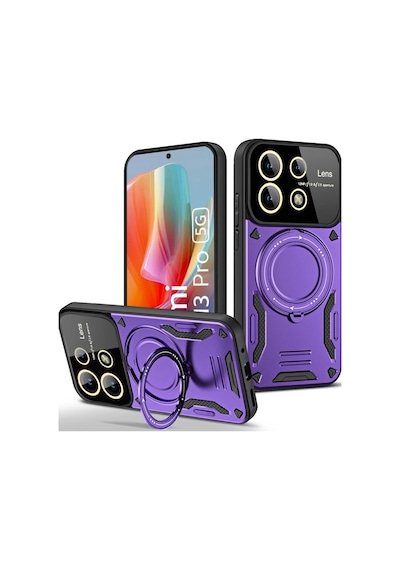 Xiaomi Redmi Note 13 Pro 5g Kılıf Joy Lens Standlı Kapak - Mor 0.2M-Çok Renkli