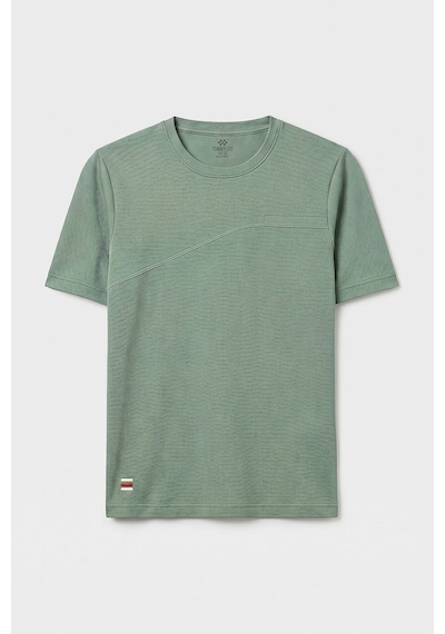 Tommy Life Yeşil Rahat Form Yüzeyi Dokulu Ön Dikiş Detaylı Erkek T-shirt - 88437