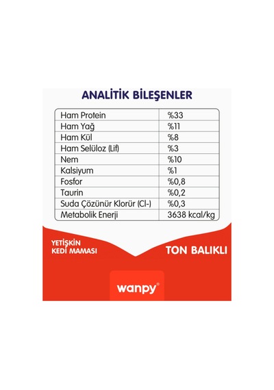 Tahılsız Hipoalerjenik Yüksek Proteinli Ton Balıklı Yetişkin Kedi Maması 8 Kg
