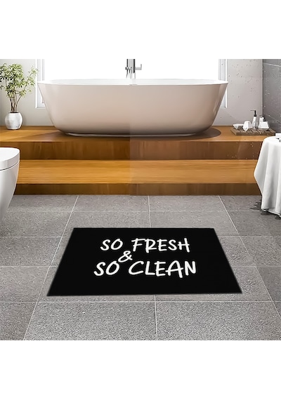 Evaşk Banyo Paspası İpeksi Kadifemsi Halı Yüzey Kaymaz Taban 40x60 BM00240S Siyah