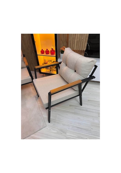 Houseart Dora 3 -1 - 1 + Masa + 2 Adet Puf , Balkon, Bahçe, Teras, Cafe - Salon - Metal Kanepe Koltuk Takımı , Çay Seti Krem Houseart Dora 3 -1 - 1 + Masa + 2 Adet Puf , Balkon, Bahçe, Teras, Cafe - Salon - Metal Kanepe Koltuk Takımı , Çay Seti Krem