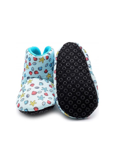 First Step Deniz Kabuklu Dijital Baskılı Ev Botu F-825 Mint Yeşili
