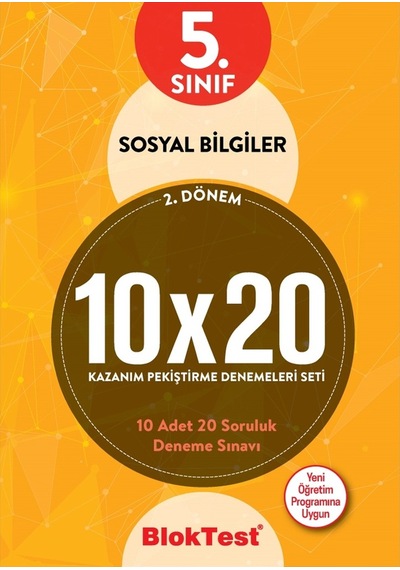 5.Sınıf 2.Dönem Sosyal Bilgiler 10x20 Kazanım Pekiştirme Denemeleri Seti -  Bloktest Yayınları