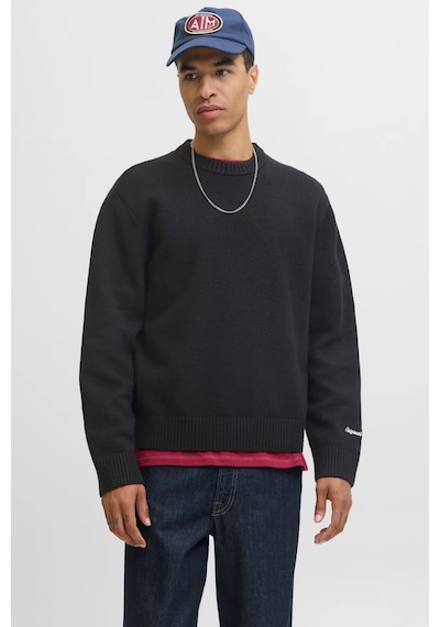 Jack & Jones Jornorrebro Knit Crew Neck Sn Erkek Kazak 12282728 Siyah
