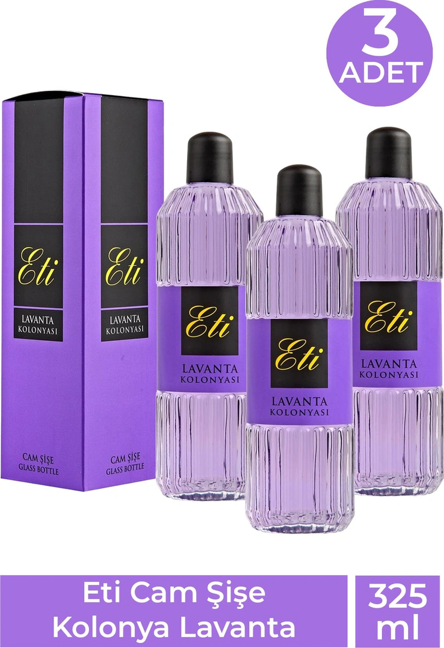 Eti Cam Şişe Kolonya Lavanta 325 Ml 3 Adet