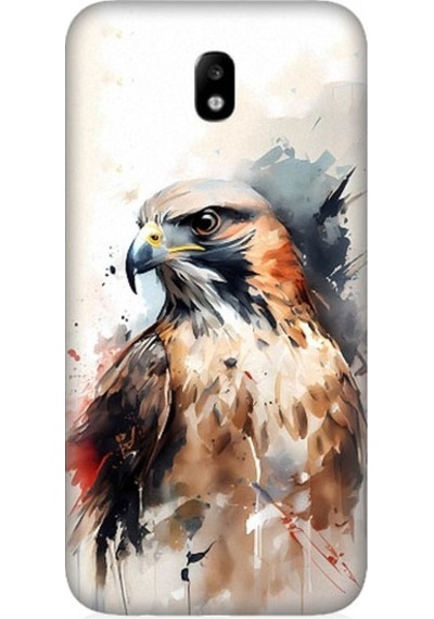Samsung Galaxy J3 Pro Uyumlu Siyah Beyaz Asil Kartal Desenli Silikon Kılıf