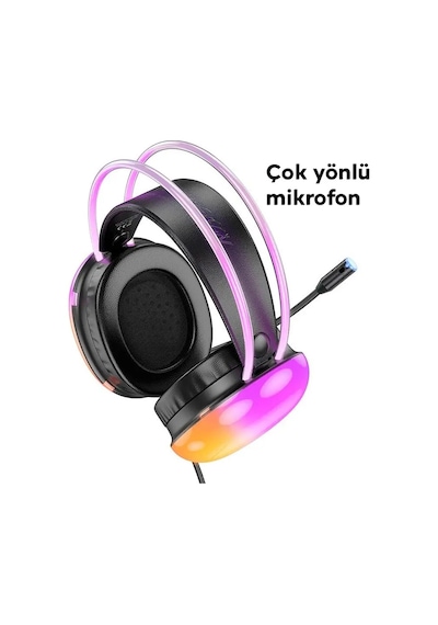 Hoco W109 Plus Rich USB 7.1 Gaming Kulak Üstü Kulaklık