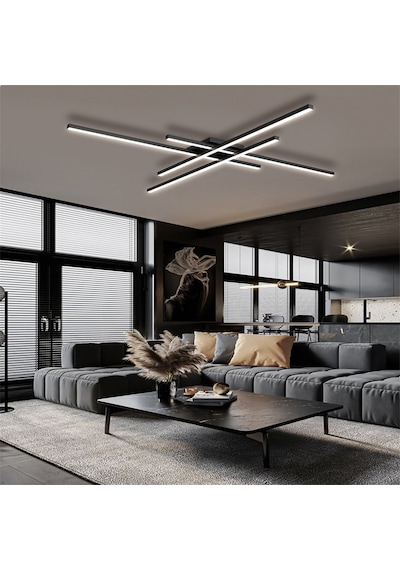 Siyah 3 Işık Rengi 2 Led Tavan Lambası,avize,modern Aydınlatma,dekoratif Işık Siyah