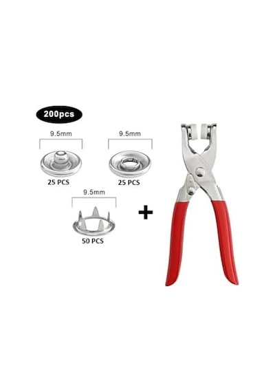 Tineke 9.5 Mm Metal Çıt Çıt, El Pensesi, Set- Gömlek Ve Bebe Çıtçıt Montaj Seti Düğme Pensesi Genel