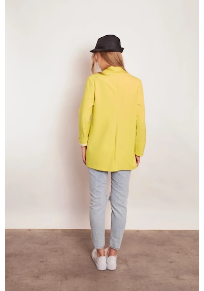 Yakalı Kolu Katlamalı Cep Kapaklı Salaş Boyfriend Oversize Hafif Likralı Kumaş Blazer Ceket-neon Sarı Neon Sarı Yakalı Kolu Katlamalı Cep Kapaklı Salaş Boyfriend Oversize Hafif Likralı Kumaş Blazer Ceket-neon Sarı Neon Sarı