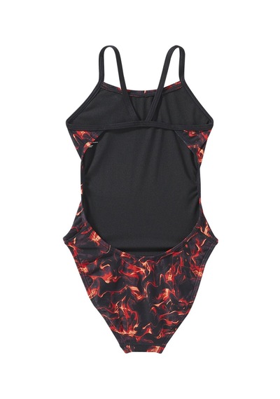 Tyr Durafast Elite Kız Çocuk Cutoutfit Yüzücü Mayo - Energia Kırmızı
