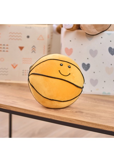 Soft Basket Topu Figürlü Yastık - Turuncu - 75x75 Cm