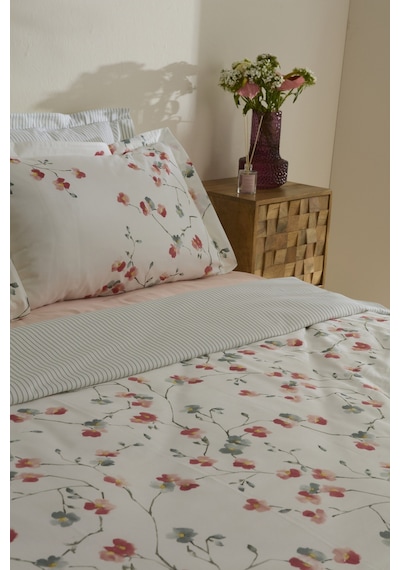 Karaca Home Lilian %100 Pamuk 120 Tel Çift Kişilik Saten Nevresim Takımı Beyaz