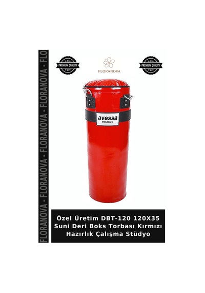 Özel Üretim Dbt-120 120x35 Suni Deri Boks Torbası Kırmızı Hazırlık Çalışma Stüdyo