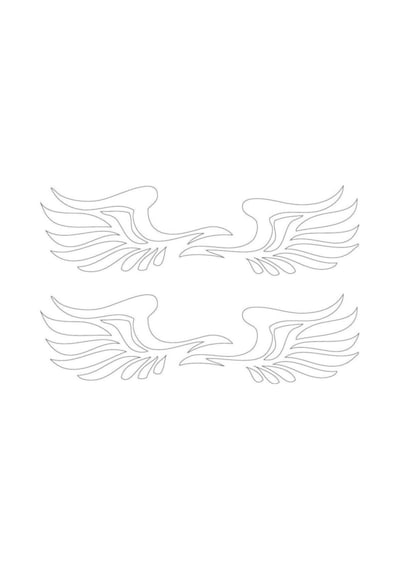 Beyaz Renk 2 Adet Modern Kanat Sticker Oto Yapıştırma