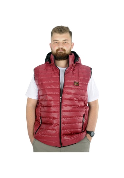 Mode Xl Büyük Beden Yelek Kapitone Kapşonlu 22600 Bordo 001