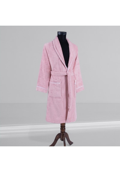 % 100 Pamuklu Laodikeia Şalyaka Bornoz Kadın Erkek Unisex Pembe