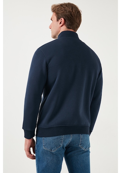 Buratti Pamuklu Regular Fit Yarım Fermuarlı Dik Yaka Erkek Sweat 59052592 Koyu Lacivert