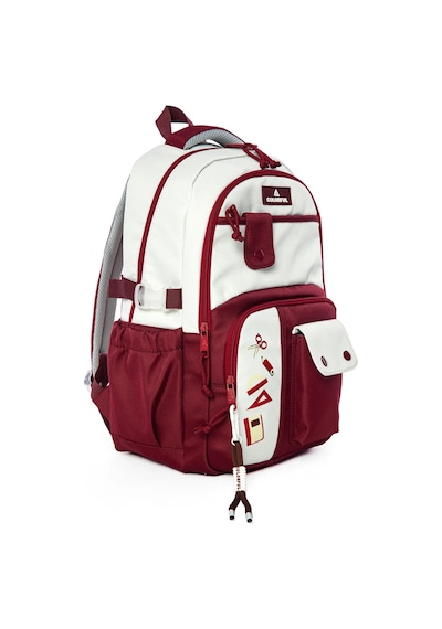 Unisex Ortaokul Lise Okul Sırt Çantası Çok Gözlü 16 İnç Laptop Bölmeli Soft Kumaş Bordo