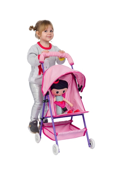 Baby Oyuncak Metal Bebek Arabası Oyuncak Puset Mor - Pembe