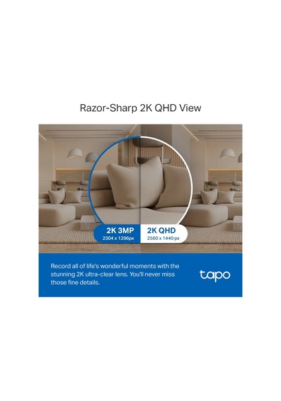 Tp-lınk Tapo Tc72 C220 , 2k Qhd 4,0mpix, İç Mekan Wifi, 9mt. Gece Görüşü, 360 Dönüş, İki Yönlü Ses Güvenlik Yapay Zeka Destekli Kamera