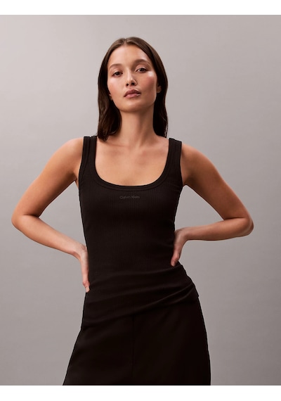 Calvin Klein Kadın Marka Logolu Günlük Kullanıma Uygun Siyah Body Lv044f210g Ub1