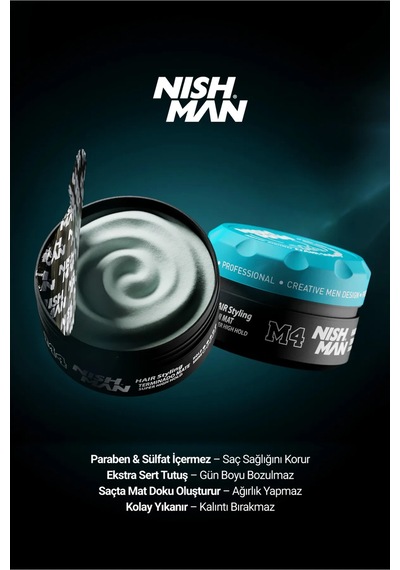 Saç Şekillendirici Mat Wax M4 / Karma Saç Tiplerine Yönelik 100 Ml