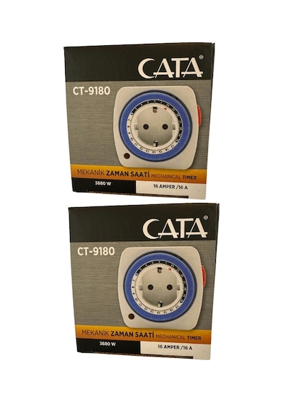 Cata Ct-9180 3680w 16 Amper Mekanik Zaman Saati 2 Adet