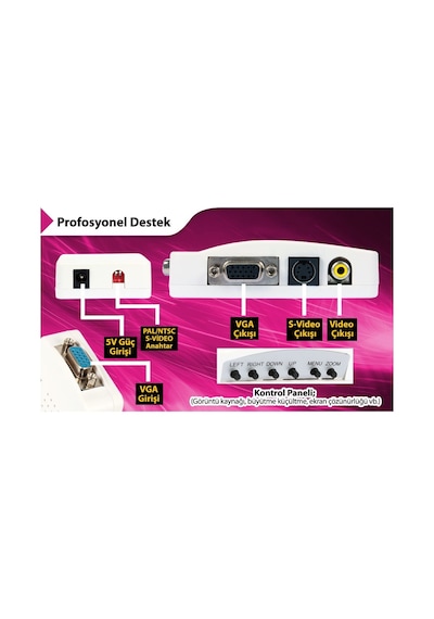 Primex Sl-av201 Vga To Vıdeo Çevirici, Vga To Svideo, Rca Görüntü Çevirici