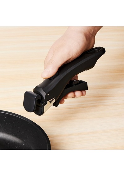 Shufa 5 Parça Easy Clip Çıkarılabilir Saplı Taşınabilir Tava Ve Tencere Seti Siyah