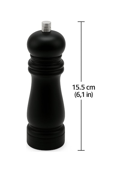 Suwors Ahşap Tuz Ve Karabiber Öğütücü / 15.5 Cm Siyah Bambu Baharat Değirmeni / Ayarlanabilir Seramik Öğütüc Diğer
