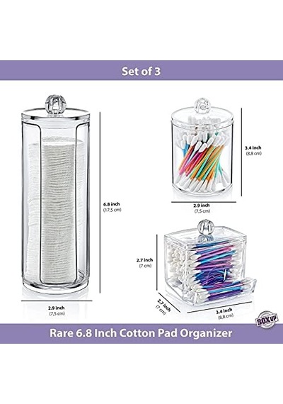 3'lü Set Makyaj Organizer Banyo Düzenleyici Pamukluk Seti, Pamuklu Kulak Çubuğu Organizeri, Makyaj Pamuk Organizeri Siyah 3'lü Set Makyaj Organizer Banyo Düzenleyici Pamukluk Seti, Pamuklu Kulak Çubuğu Organizeri, Makyaj Pamuk Organizeri Siyah