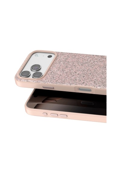 Onegif Apple İphone 17 Pro Bright Simli Kapak - Pembe - Pembe
