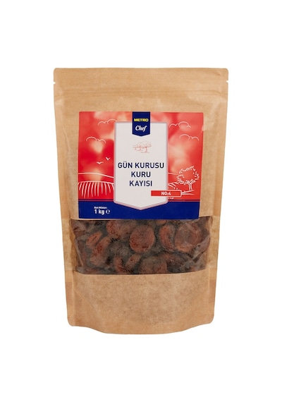 Metro Chef Gün Kurusu Kayısı No:4 1 Kg Naturel Kuru Meyve Tarı