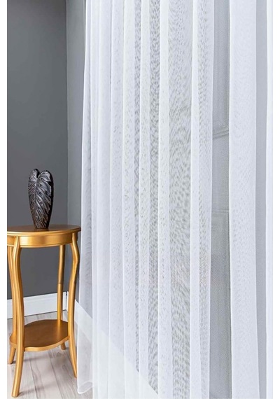 Düz Tül Ütü İstemez Sık Pileli Salon Mutfak Perdesi 1 3 Pile,beyaz 150 X 165 Çok Renkli