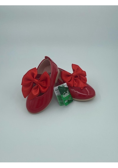 Stella Butik Kız Çocuk Fiyonklu Babet Ayakkabı Kırmızı