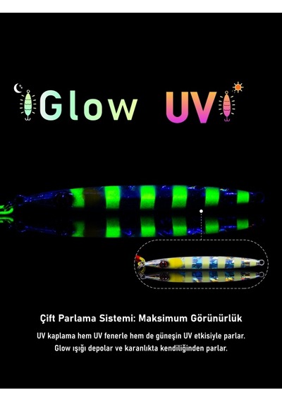 Jig, Zoka, Suni Yem, Glow Uv Metal Jig, 40gr 10cm Razor 40