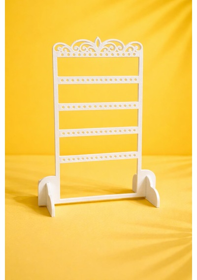 Dekoratif Küpe Standı Organizer 3d Baskı Takı Askılığı, Küpe Düzenleyici, Masaüstü Takı Standı Beyaz