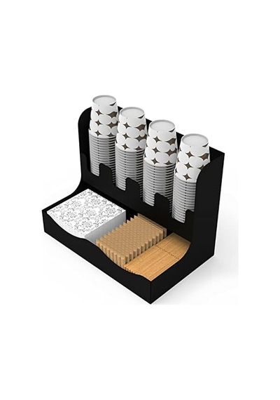 Metal Çay Ve Kahve Organizasyon Standı 16oz Siyah 0