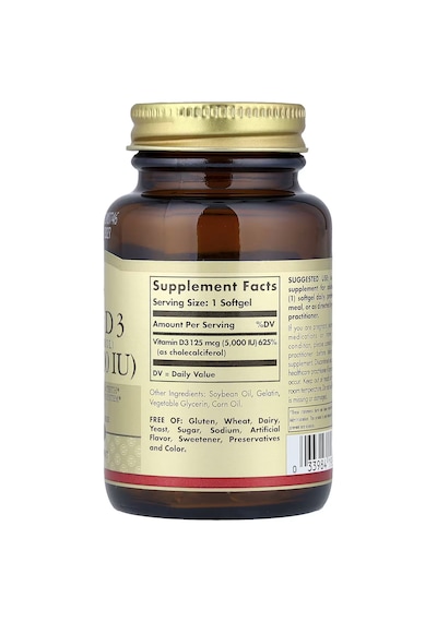 Solgar Vitamin D3 Healthy Bones & Teeth Immune System 125 Mcg 50