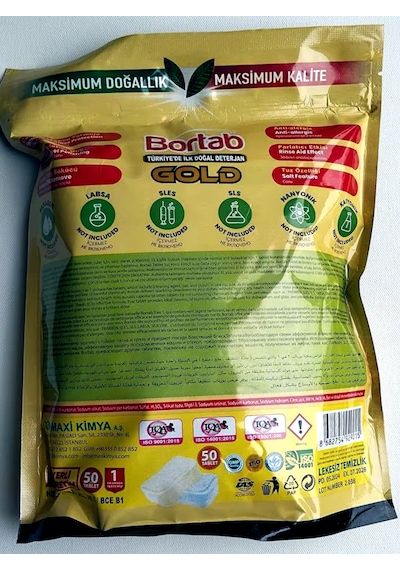 2 Adet Bortab Gold Bulaşık Makinesi Tableti 100 Tablet
