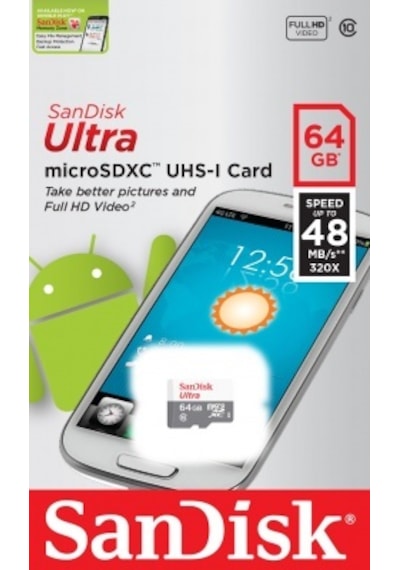SanDisk SDSQUNB-064G-GN3MN 64 GB MicroSDXC Class 10 UHS I Hafıza Kartı