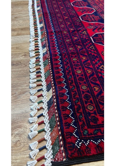 El Dokuma Afgan Halısı Bordo