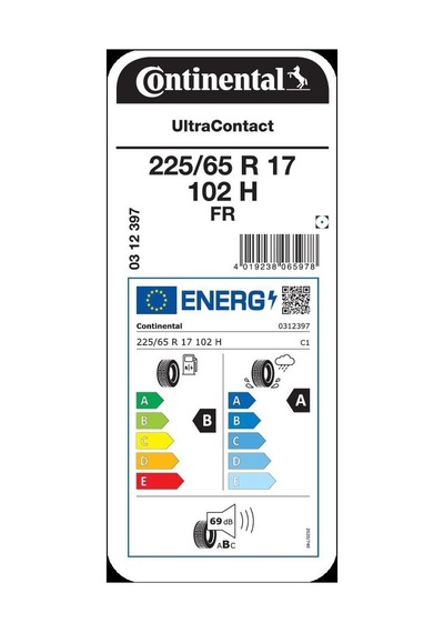 Continental 225/65R17 102H Fr Ultracontact Yaz Lastiği 2025