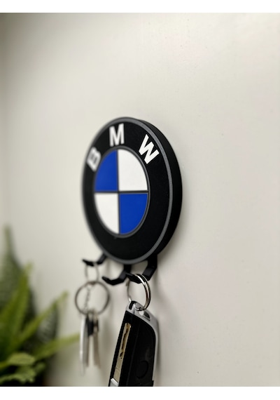 3d Baskı Dekoratif Bmw Model Anahtar Askılığı Mavi - Siyah