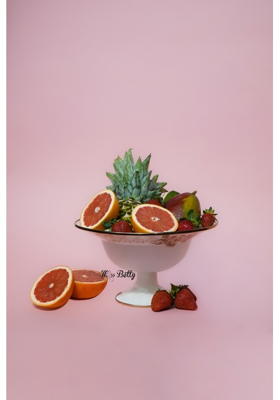 Rosadora Emaye Ayaklı Meyvelik Dekoratif Vintage Sunumluk