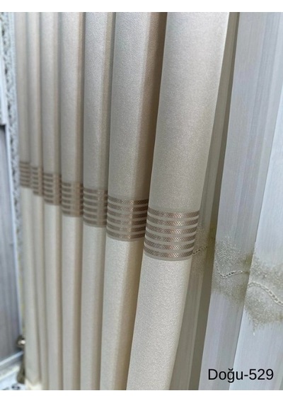 Nivemeshome Doğu Krem Ft671536 V-529 1/3 Sık Pileli Fon Perde Apm