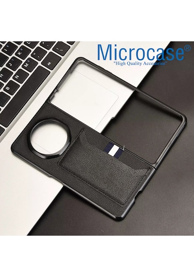 Microcase Honor Magic V3 Kartlıklı Deri Kaplama Kılıf-al5120 Siyah