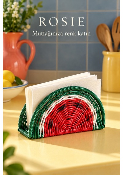 Rosıe Karpuz Desenli Masaüstü Peçetelik Karışık
