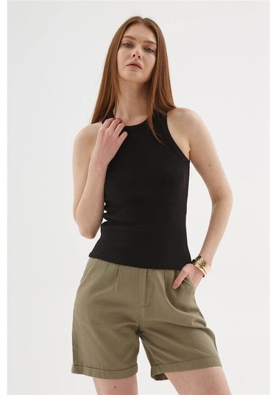Halter Yaka Atlet Siyah Çok Renkli